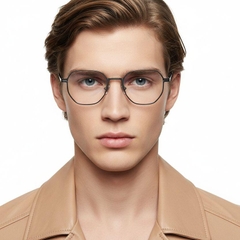 Lunettes géométriques en métal gris #BS1025-0289