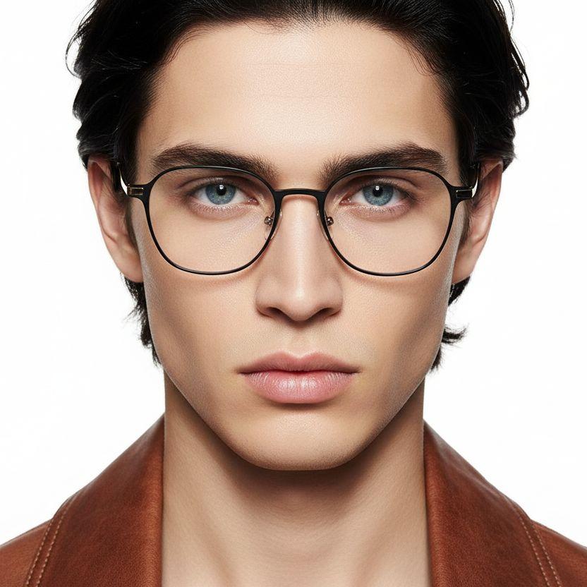 bs1025-0307_golden_rectangular_metal_glasses_model
