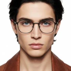 bs1025-0307_golden_rectangular_metal_glasses_model