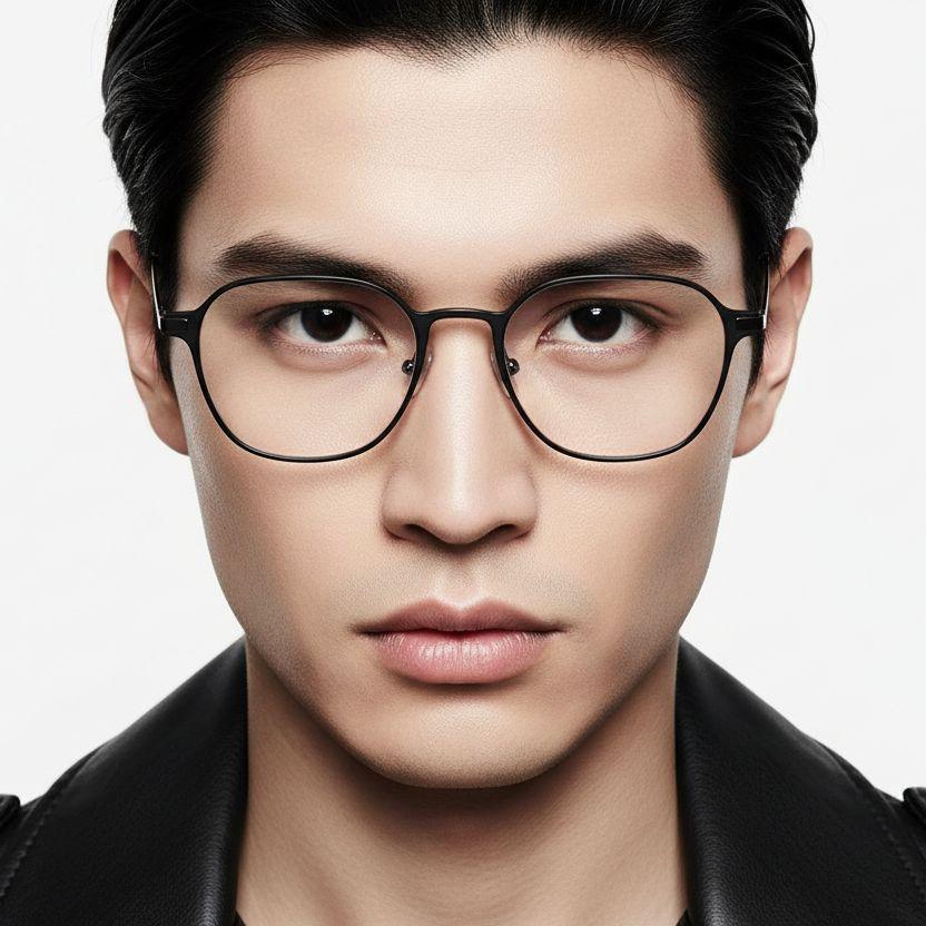 bs1025-0308_silver_rectangular_metal_glasses_model