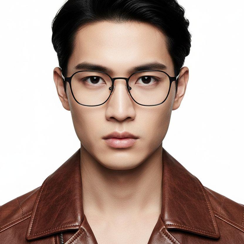 bs1025-0310_black_rectangular_metal_glasses_model