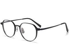 Gafas geométricas de metal negro #BS1025-0318