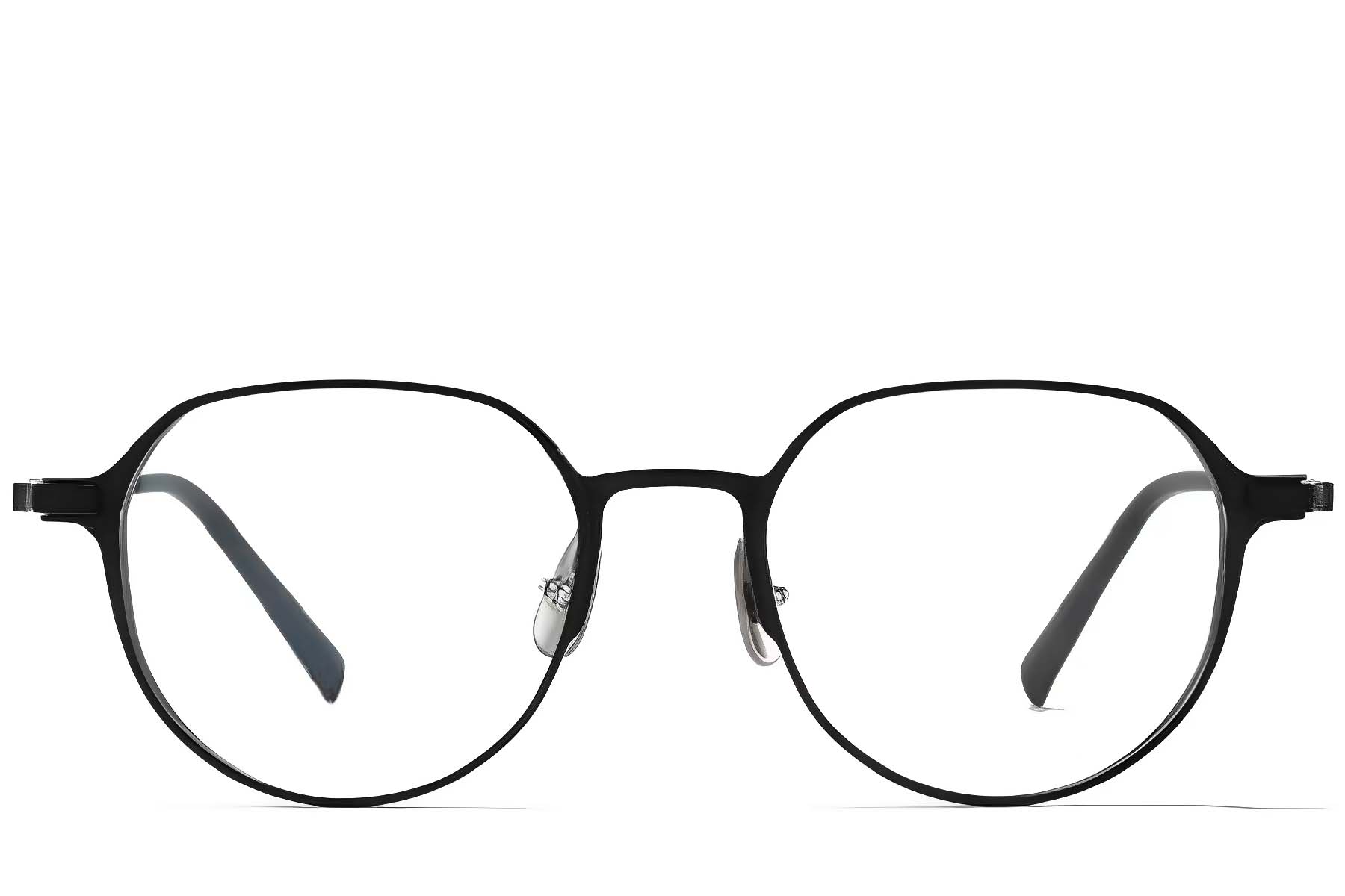 BS1025-0318_Black_Geometric_Metal_Glasses_front