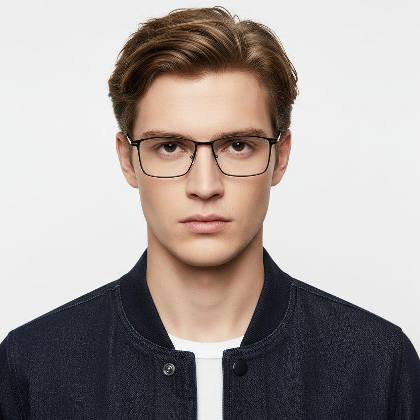 Rectangular Golden Metal Glasses #BS1025-0322