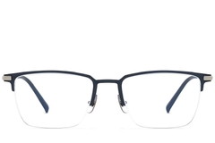 BS1025-0329_Blue_Semi-rimless_Metal_Glasses_front
