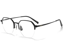 Occhiali semi-senza montatura in metallo nero #BS1025-0336
