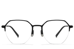 BS1025-0336_Black_Semi-rimless_Metal_Glasses_front