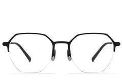 BS1025-0336_Black_Semi-rimless_Metal_Glasses_front