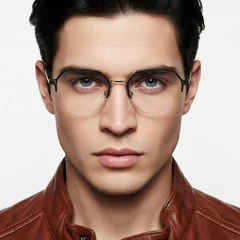 bs1025-0337_golden_semi-rimless_metal_glasses_model