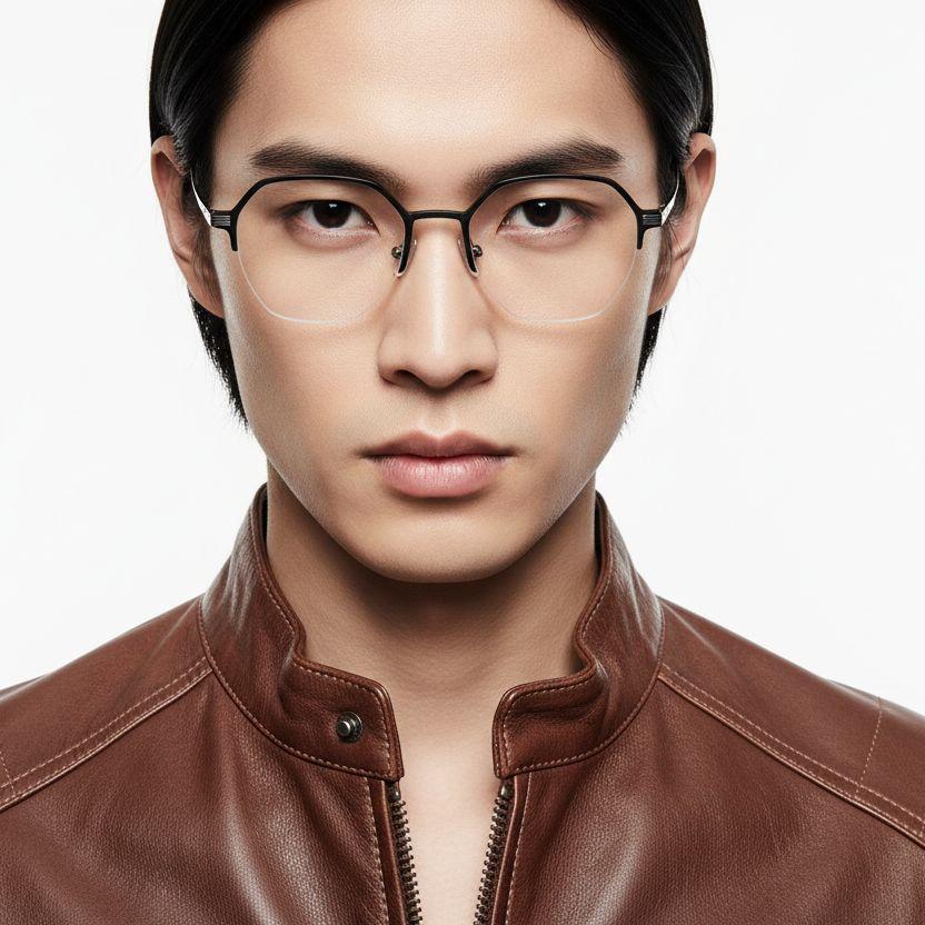 bs1025-0338_silver_semi-rimless_metal_glasses_model