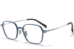 Gafas geométricas de metal azul #BS1025-0343
