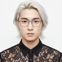 Gafas geométricas de metal azul #BS1025-0343