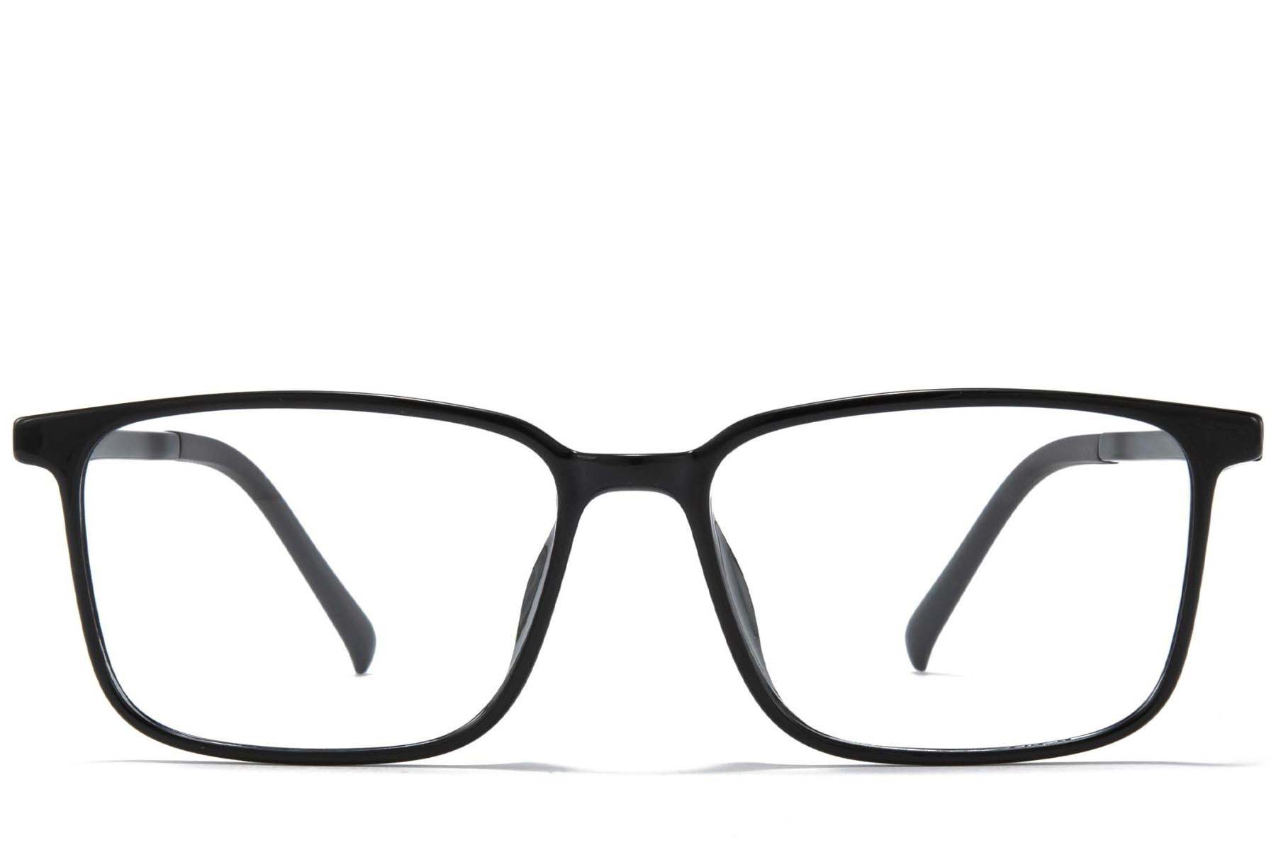BS1025-0349_Black_Rectangular_TR90_Glasses_front