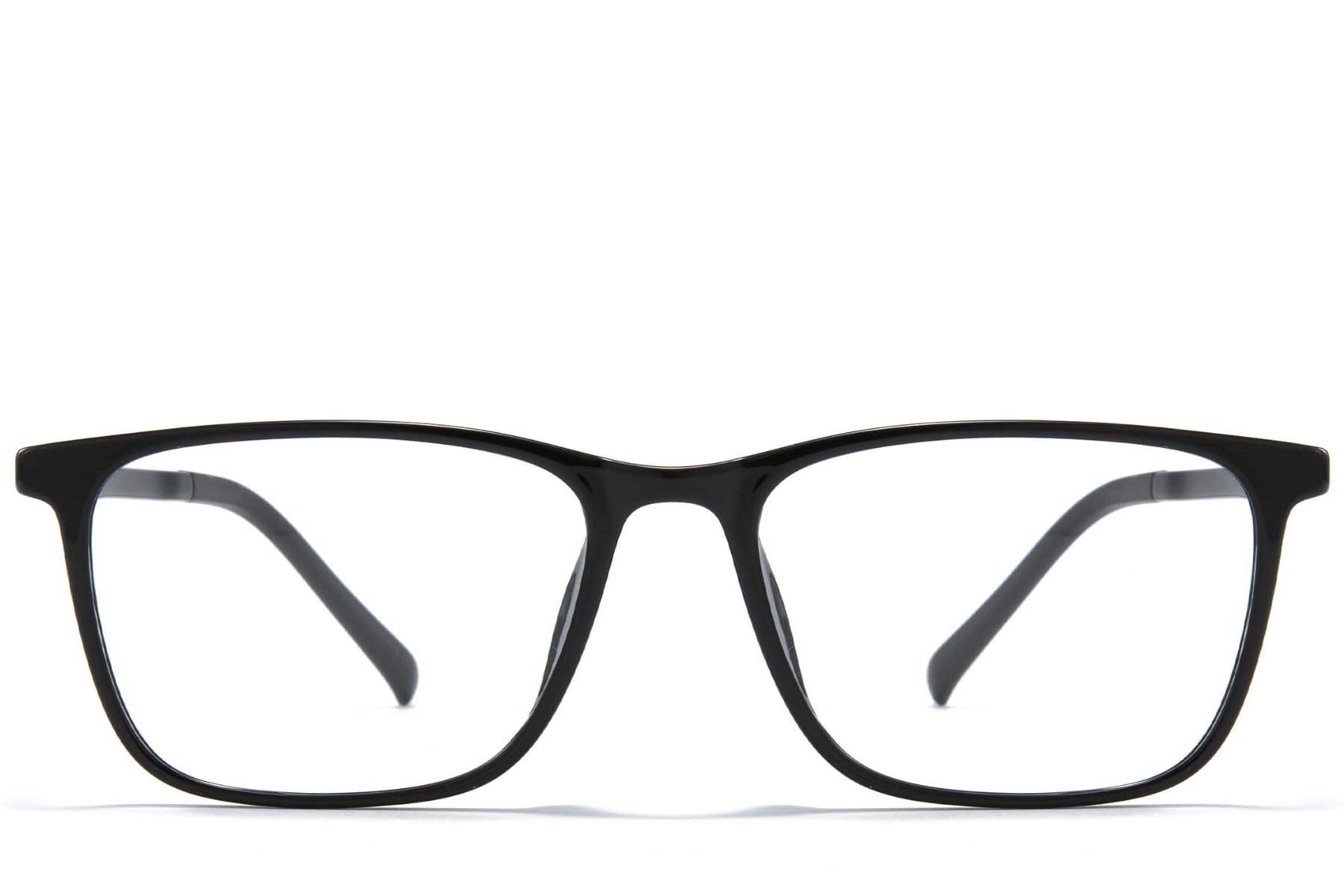 BS1025-0353_Black_Rectangular_TR90_Glasses_front