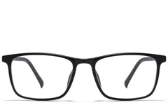 BS1025-0355_Black_Rectangular_TR90_Glasses_front