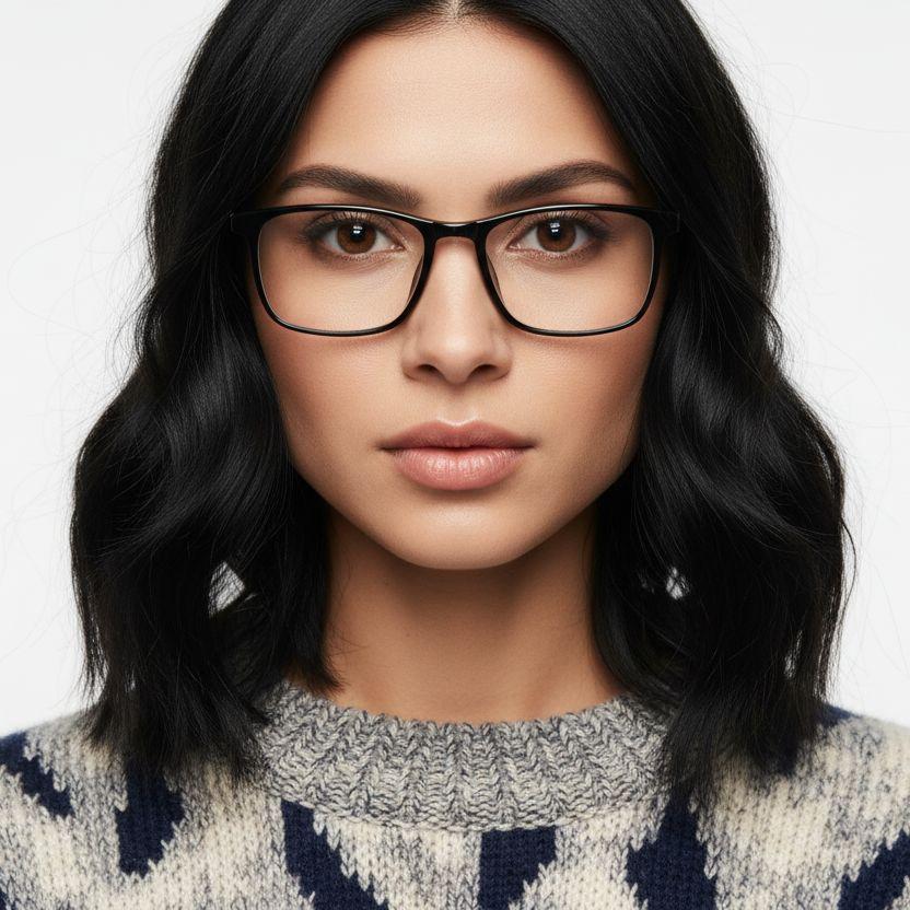 Rectangular Black TR90 Glasses #BS1025-0355