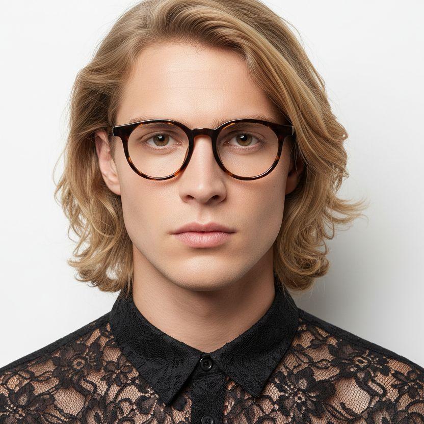 Round Tortoiseshell TR90 Glasses #BS1025-0363