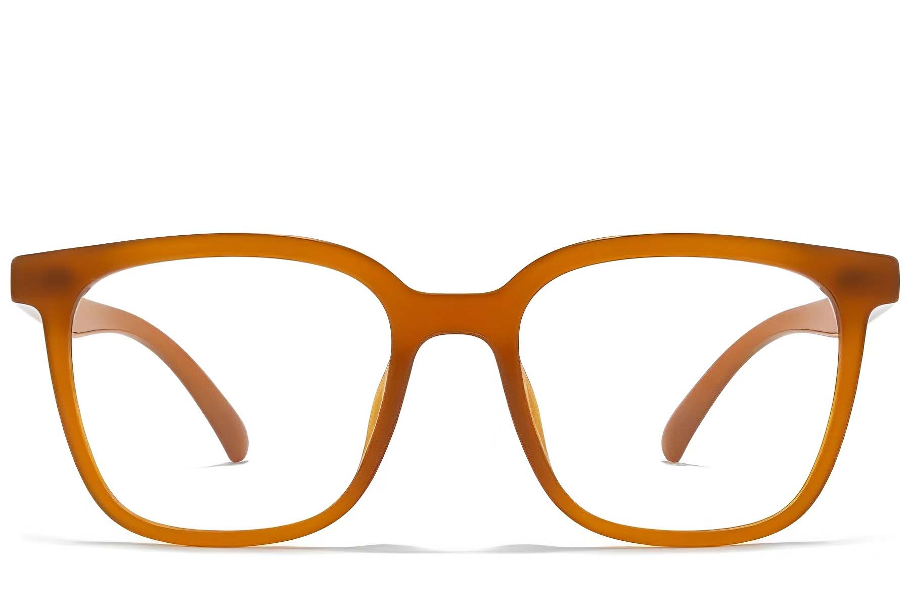 BS1025-0373_Orange_Rectangular_TR90_Glasses_front