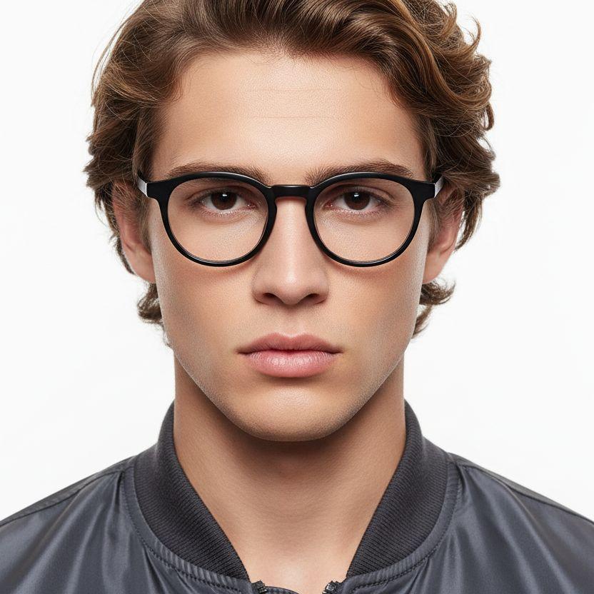 Oval Black TR90 Glasses #BS1025-0385