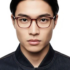 Rectangular Red Ultem Glasses #BS1025-0427