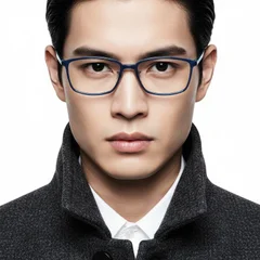 Rectangular Blue Ultem Glasses #BS1025-0438