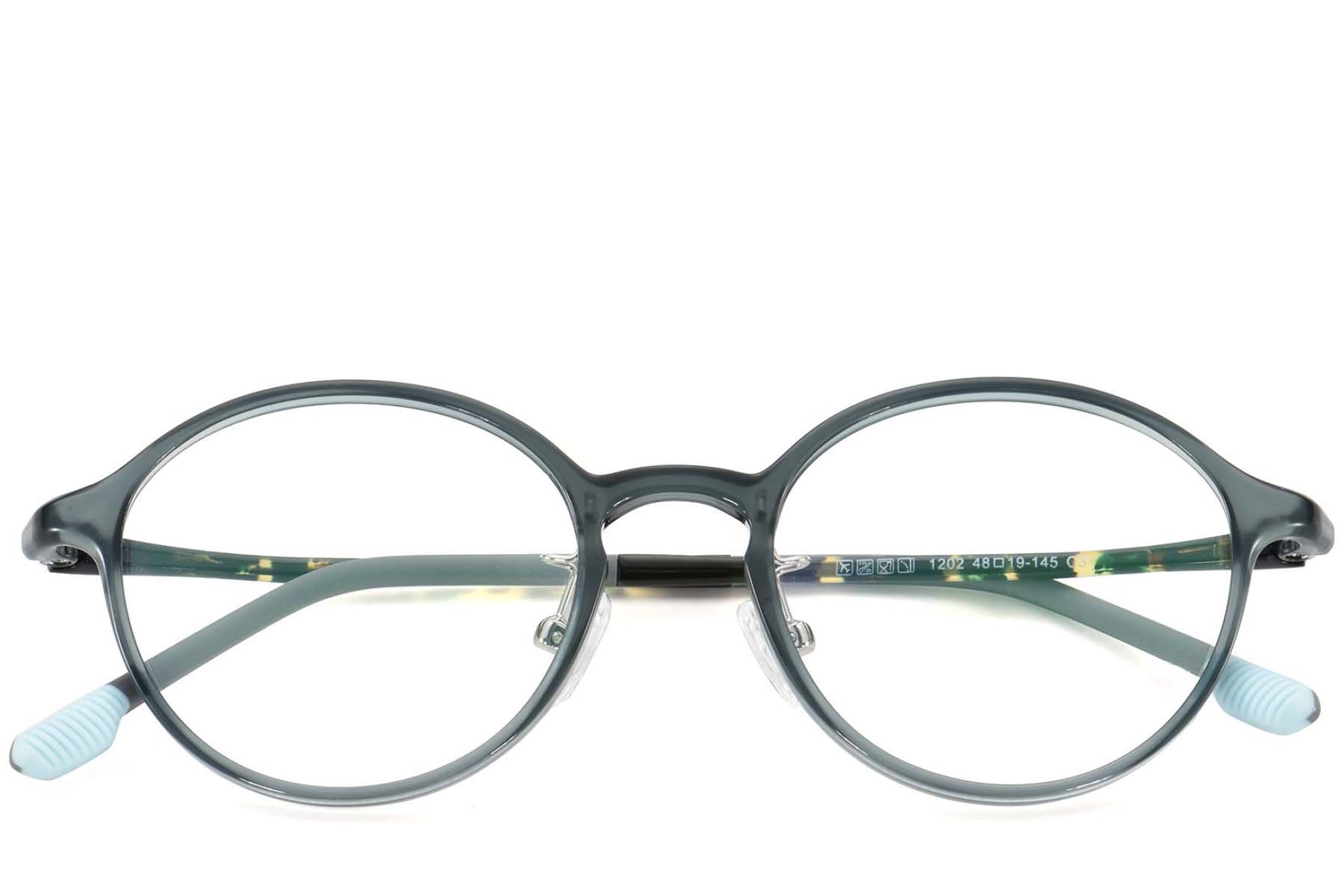BS1025-0442_Green_Round_Ultem_Glasses_front