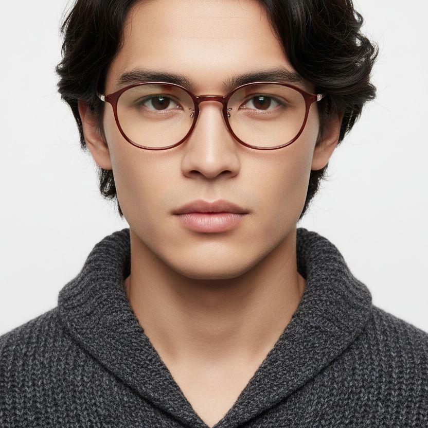 Oval Red Ultem Glasses #BS1025-0454