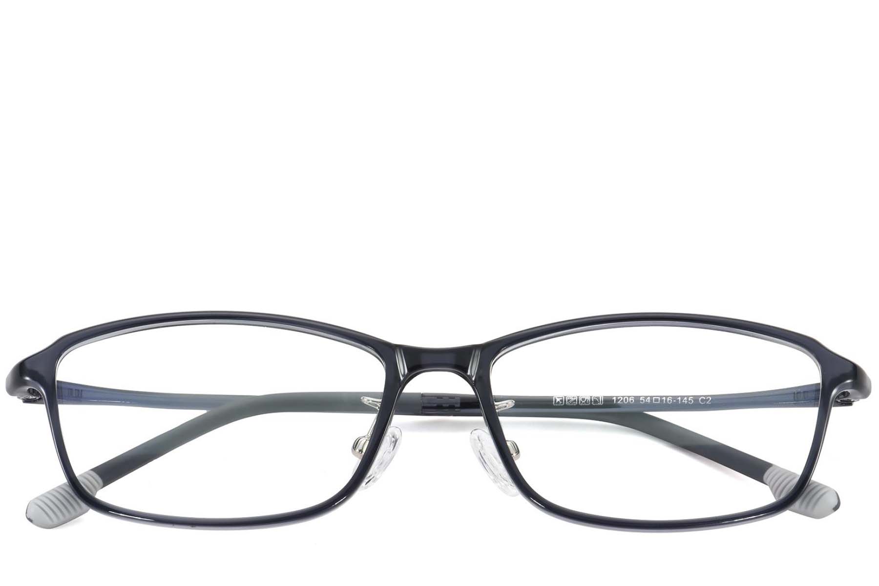 BS1025-0458_Grey_Rectangular_Ultem_Glasses_front