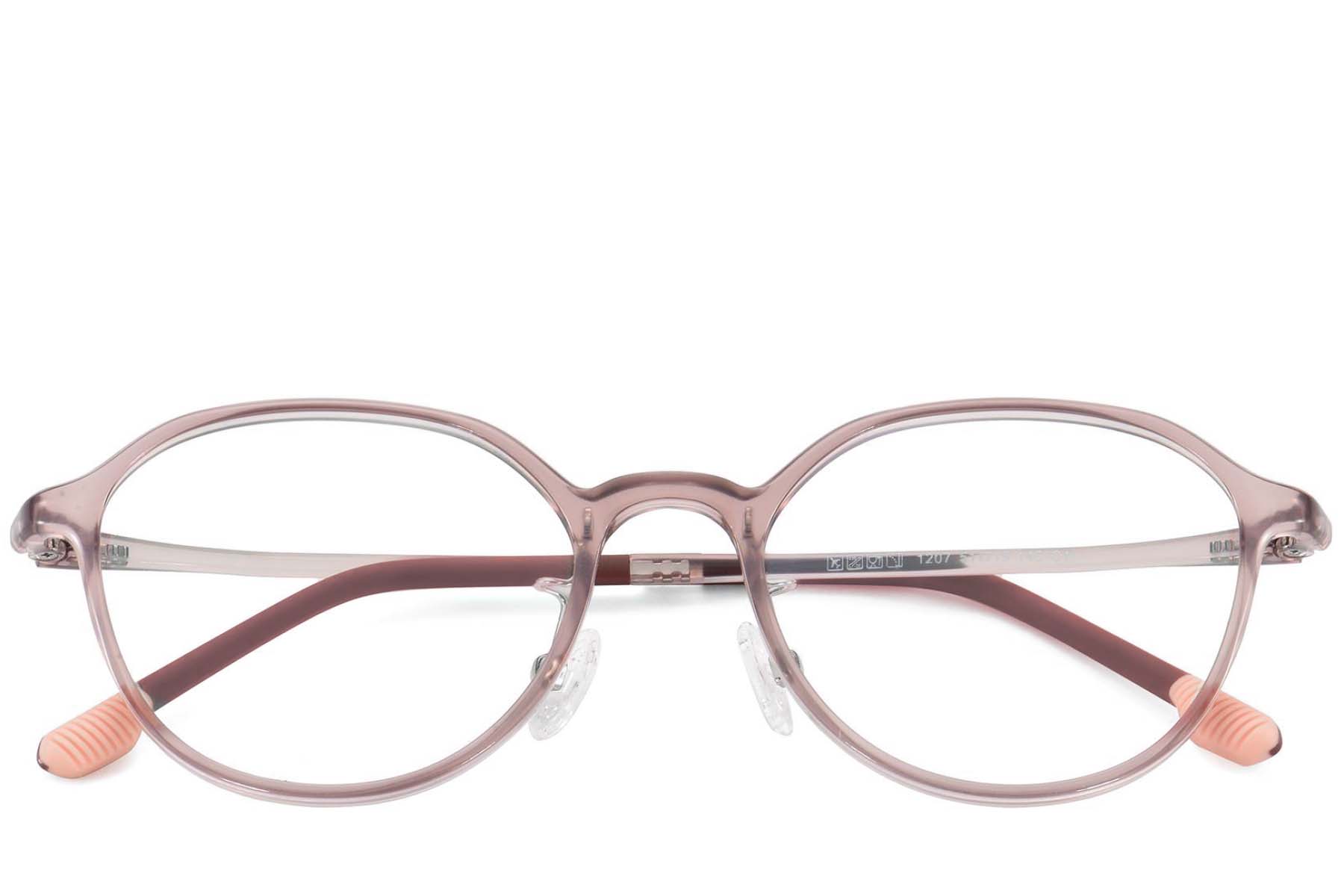BS1025-0465_Pink_Oval_Ultem_Glasses_front