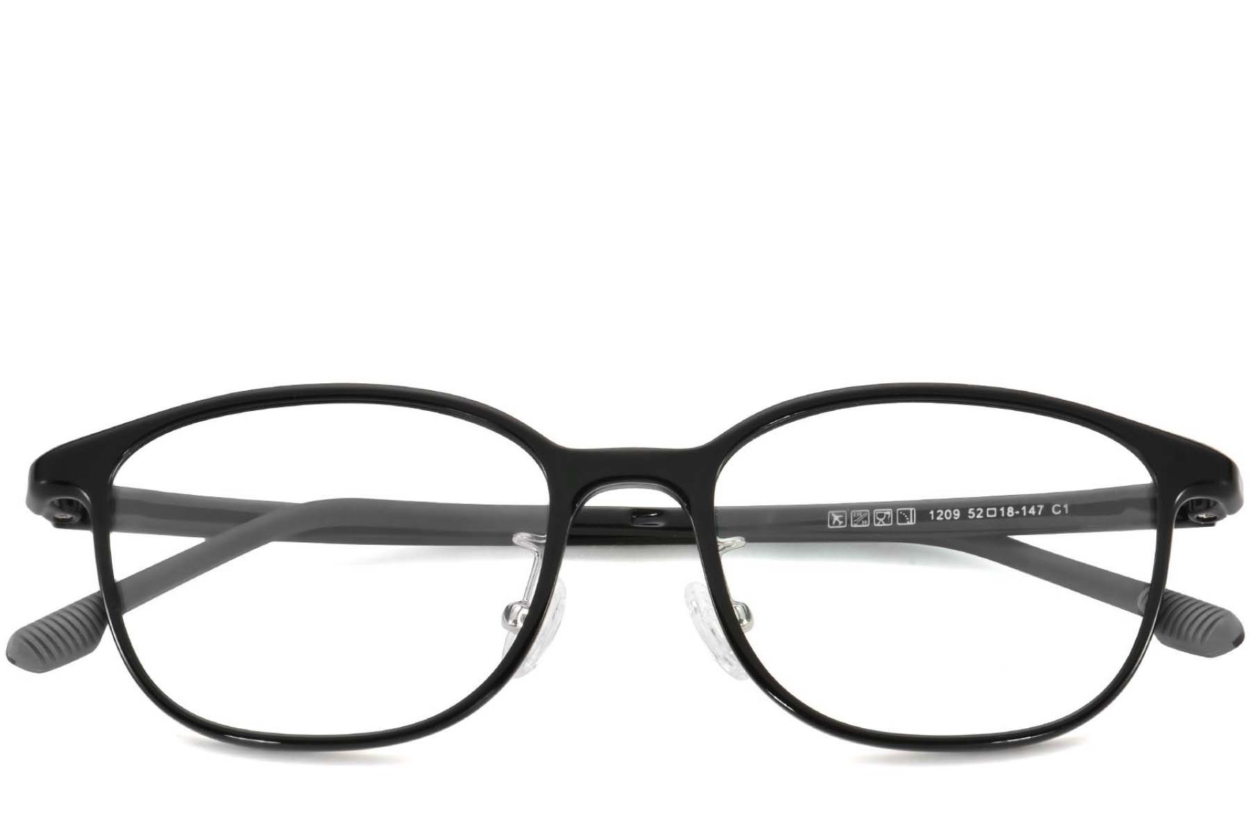 BS1025-0472_Black_Oval_Ultem_Glasses_front