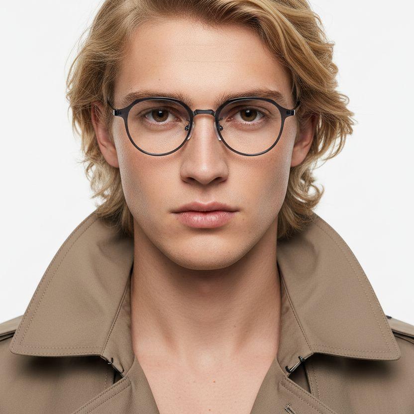 Runde blaue Ultem-Brille #BS1025-0479