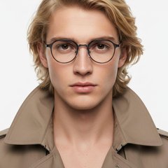 Round Blue Ultem Glasses #BS1025-0479