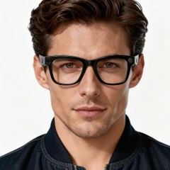 BS1223-0004_Black_Rectangular_TR90_AG18_AI_smart_glasses_model