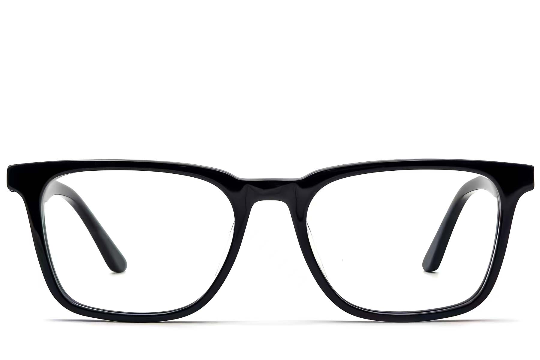 BS1224-0007_Black_Rectangular_Acetate_Glasses_front
