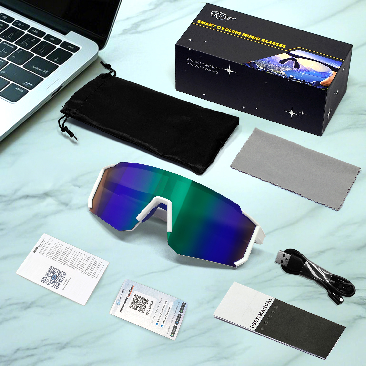 BS1611-0002_Green_Irregular_Plastic_QY_Pro1_smart_sport_sunglasses_packaging