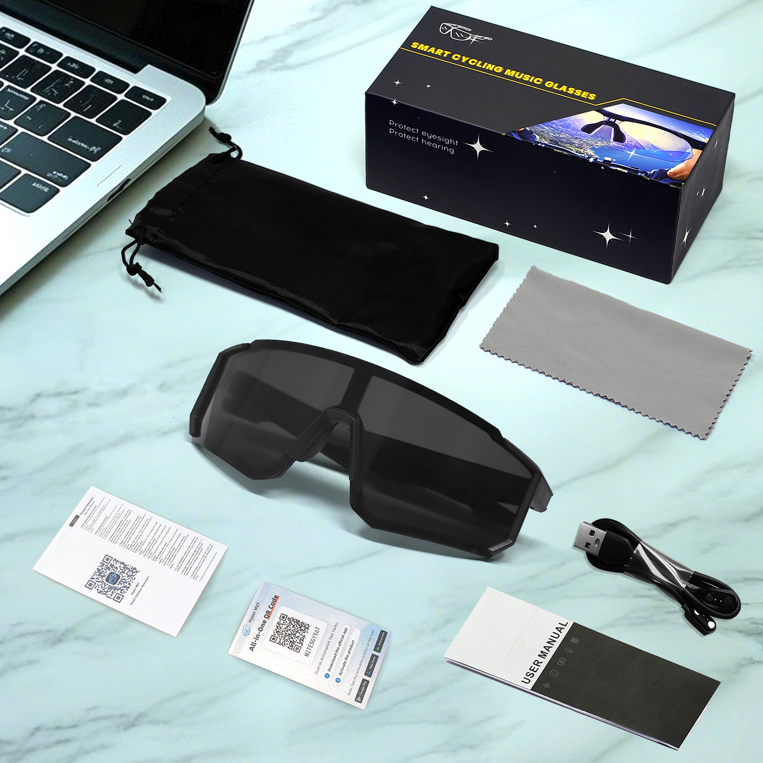 BS1611-0004_Black_Irregular_Plastic_QY_Pro1_smart_sport_sunglasses_packaging