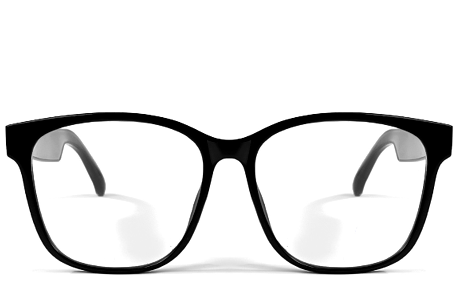 BS1611-0022_GS08_Black_Rectangular_Plastic_Glasses_front