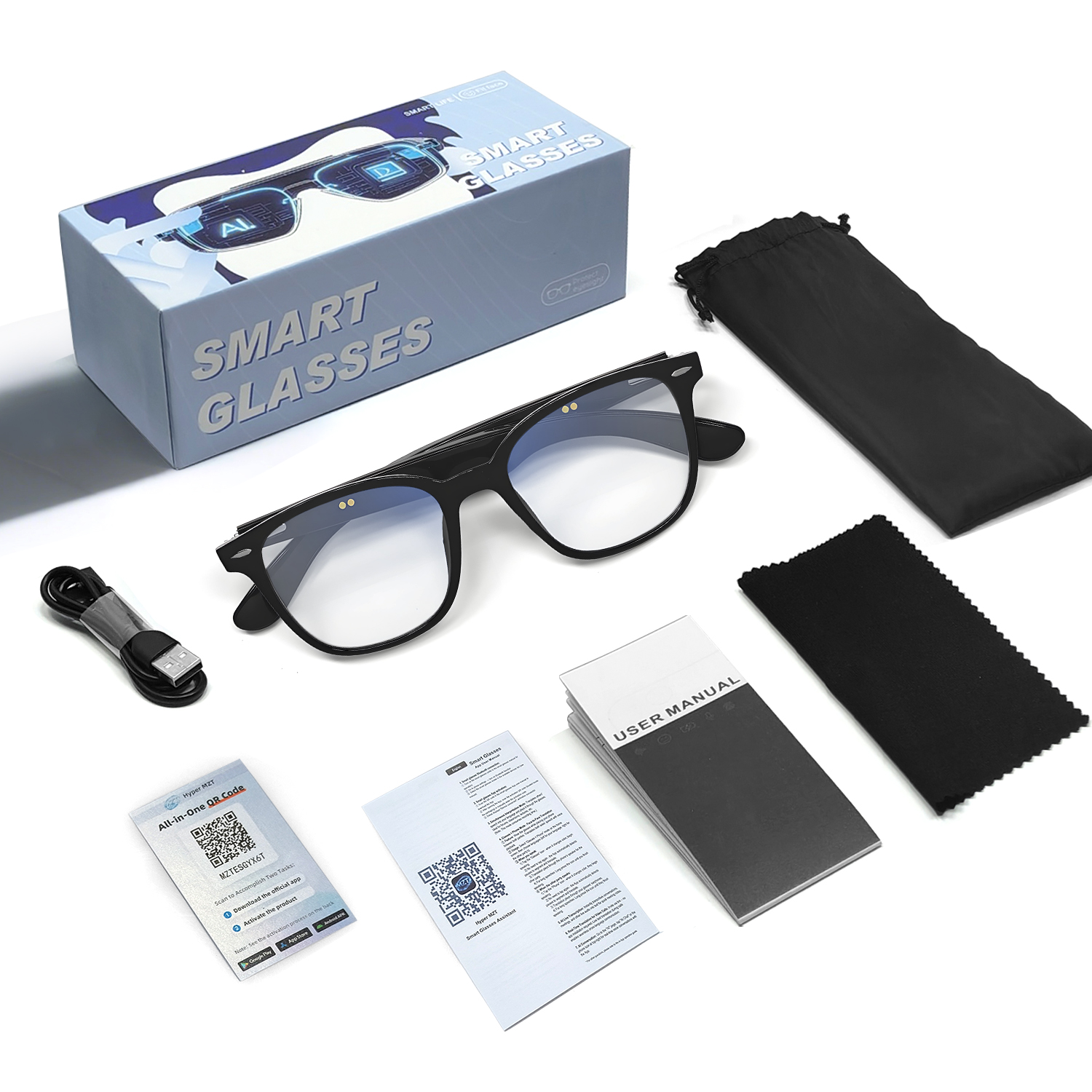 BS1611-0030_GT-35_Black_Rectangular_Plastic_Glasses_packaging