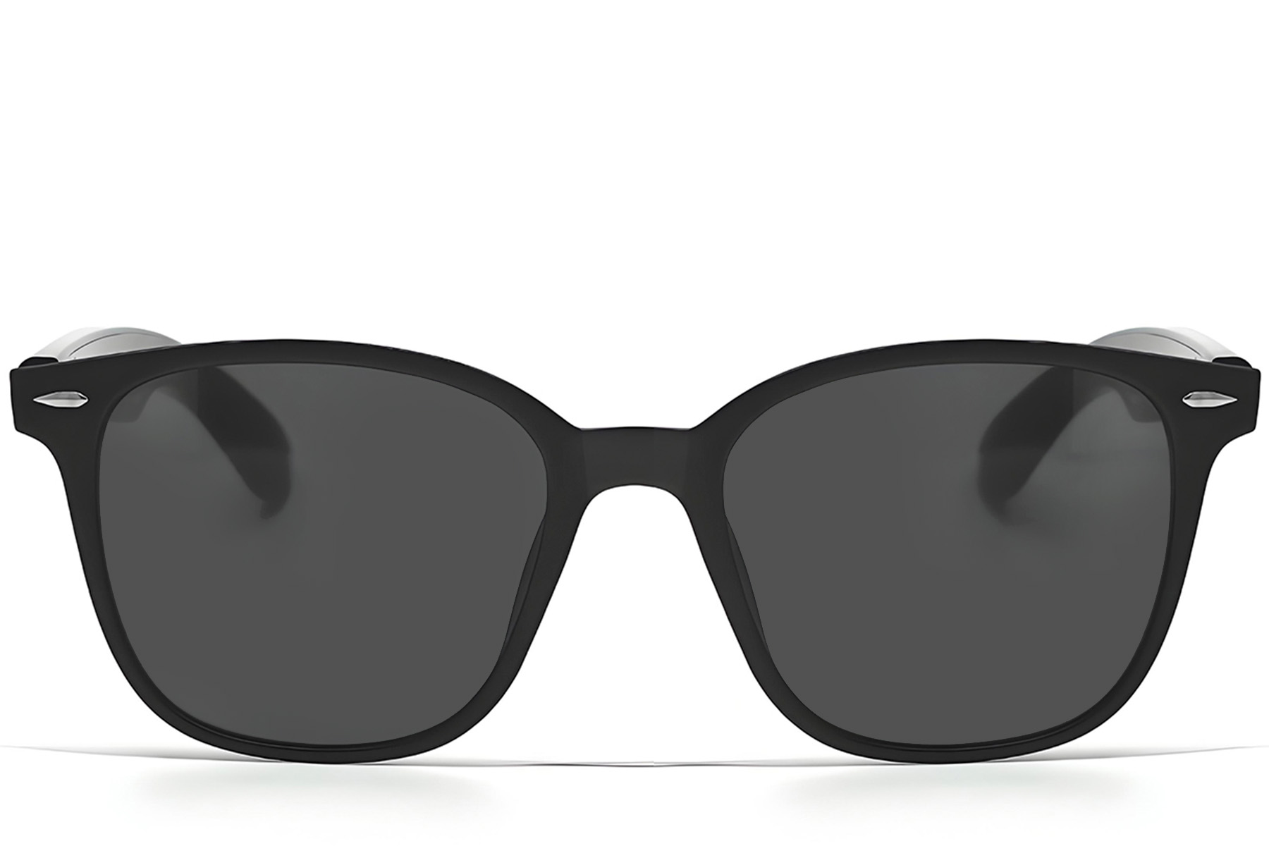 BS1611-0031_GT-35_Black_Rectangular_Plastic_Sunglasses_front