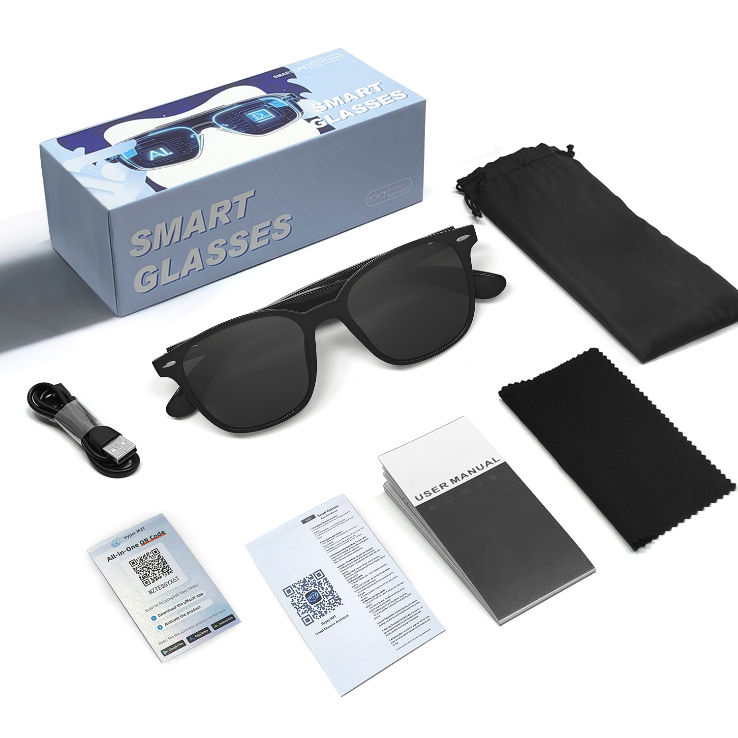 BS1611-0031_GT-35_Black_Rectangular_Plastic_Sunglasses_packaging