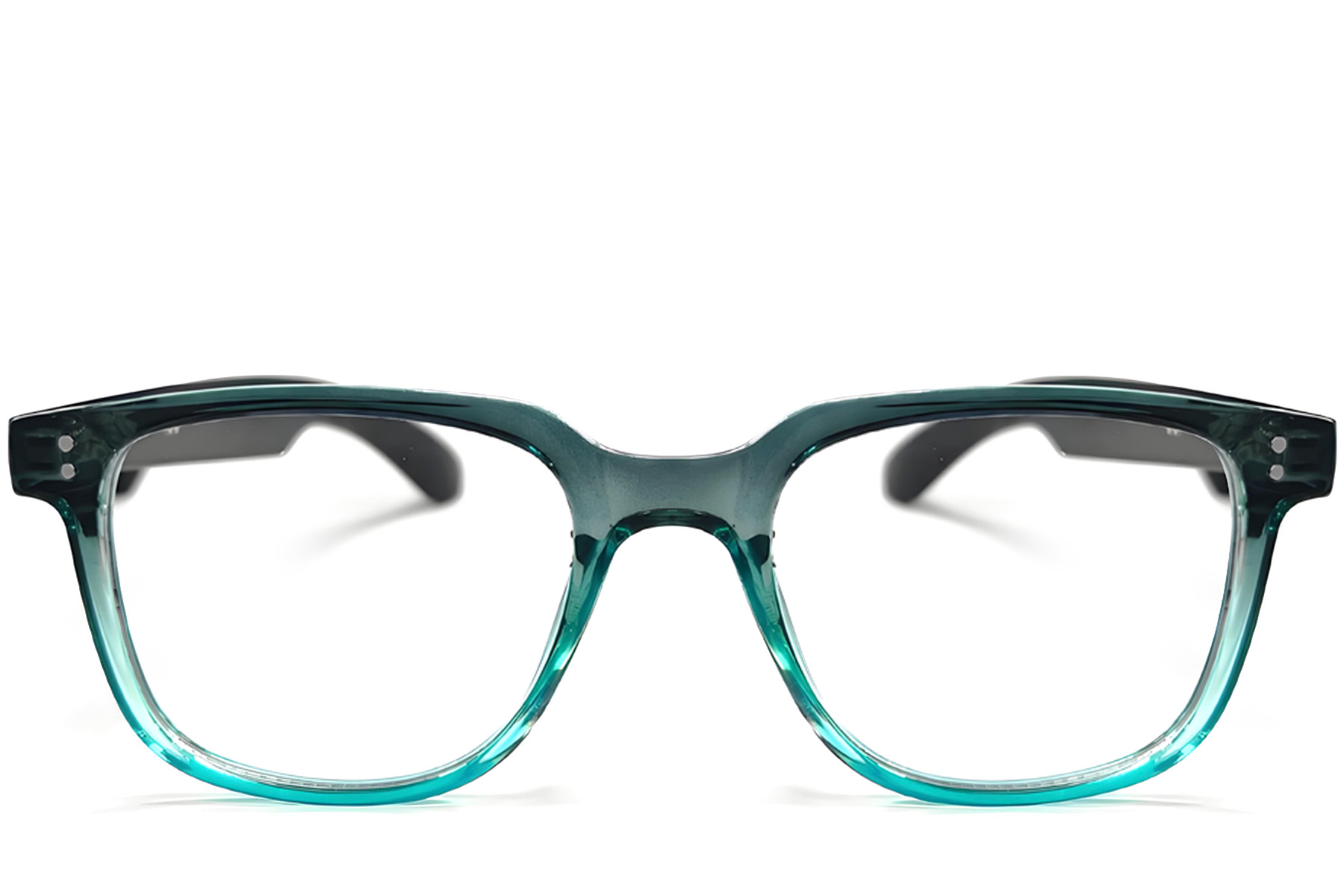 BS1611-0038_GT-51_Green_Rectangular_Plastic_Glasses_front
