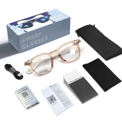 GT-52 Rectangular Pink Plastic Smart Photochromic Glasses #BS1611-0040