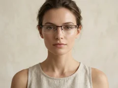 Semi-rimless Brown Metal Glasses #BS1620-0005