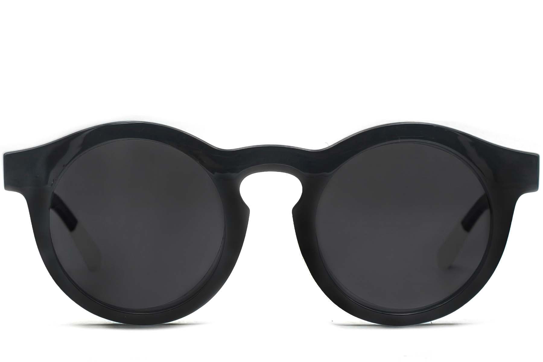 BS1620-0032_Black_Round_TR90_Sunglasses_front