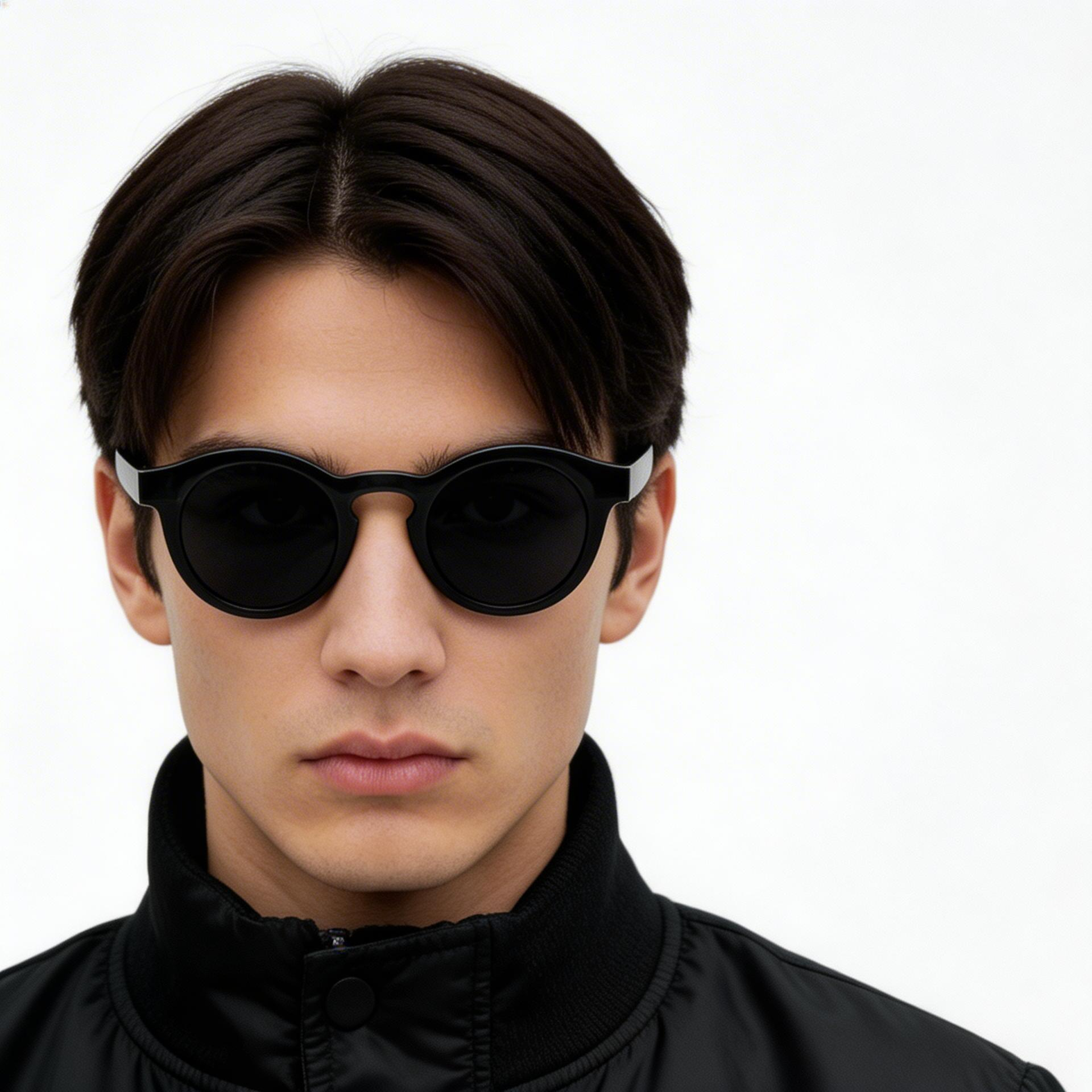 BS1620-0032_Black_Round_TR90_Sunglasses_model