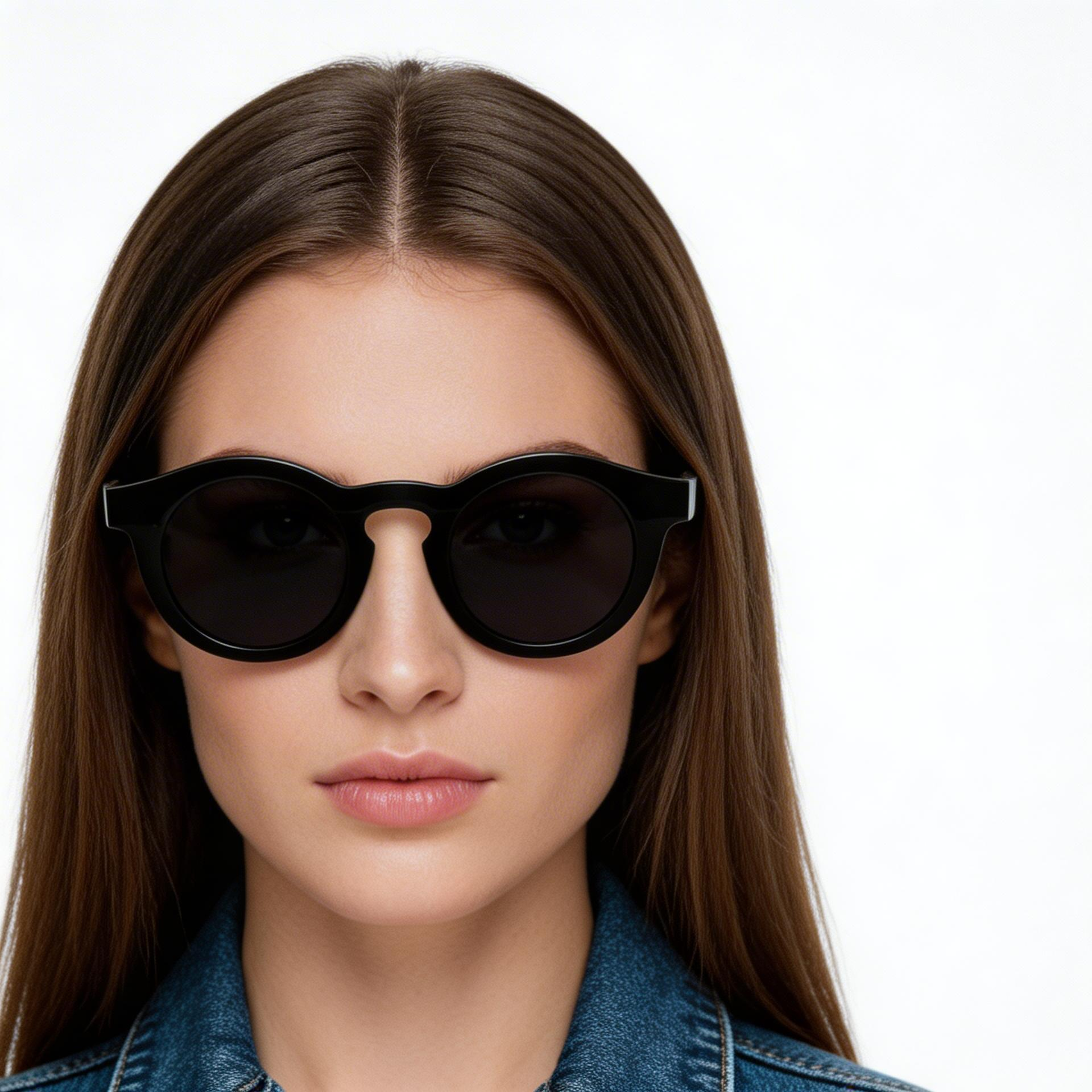 BS1620-0032_Black_Round_TR90_Sunglasses_model