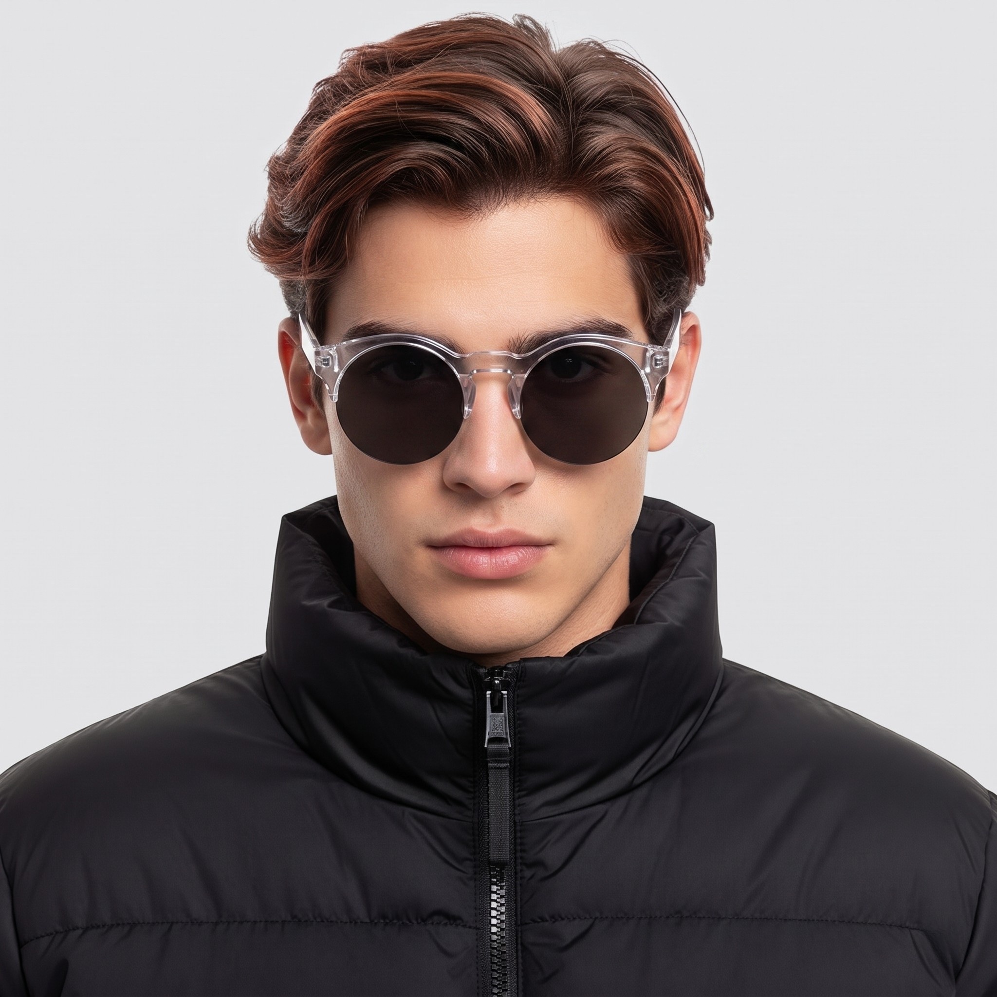 BS1620-0037_Transparent_Semi-rimless_TR90_Sunglasses_model
