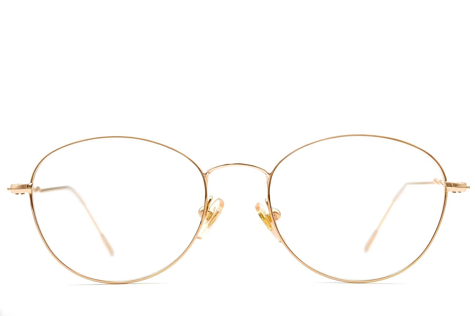 BS1620-0038_Golden_Oval_Metal_Glasses_front