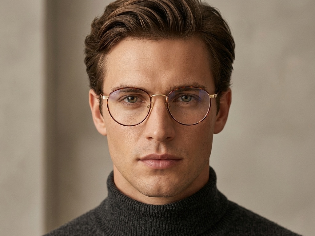 BS1620-0049_Tortoiseshell_Oval_Metal_Glasses-tryon_male