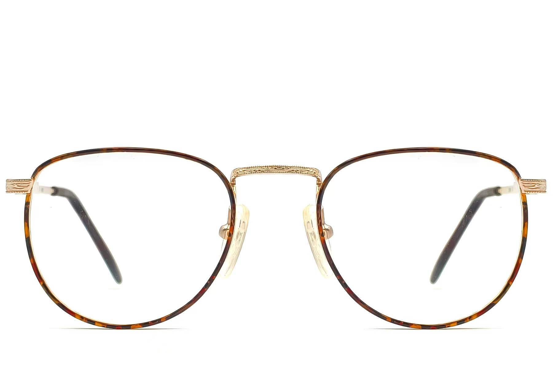 BS1620-0058_Tortoiseshell_Oval_Metal_Glasses_front